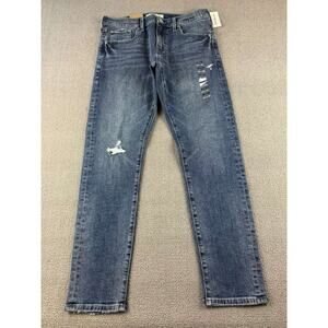 PacSun Slim Jeans Men 30x30 Blue Denim Stretch Distressed Rip Detail Five Pocket